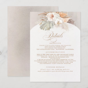 Pampas Grass Elegante weiche Pastellfarben Details Begleitkarte