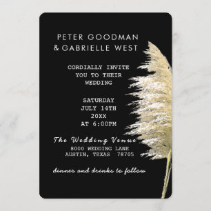 Pampas Grass Faire-part de mariage arrondi