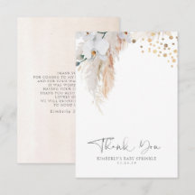 Pampas Grass Floral Baby Dusche Klein Danke