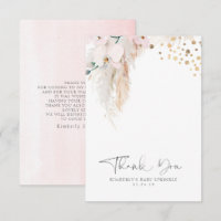 Pampas Grass Floral Baby Dusche Klein Danke