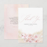 Pampas Grass Floral Boho Baby Dusche Vielen Dank