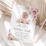 Pampas Grass Floral Teddy Bear Girl Babydusche Einladung<br><div class="desc">Personalisieren Sie diese schicke Babydusche-Einladung einfach und schnell, drücken Sie einfach den Knopf Anpassen, um den Stil und die Platzierung des Textes weiter zu gestalten und zu formatieren. Diese schicke Einladung besticht durch einen zauberhaften Teddybär, blühenden Blumen und erdigen Pampas-Gras. Alle Texte sind editierbar! Tolle Lage für Babydusche, Baby Sprinkle,...</div>