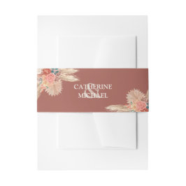Pampas Grass Floral Terracotta Boho Chic Wedding Einladungsbanderole