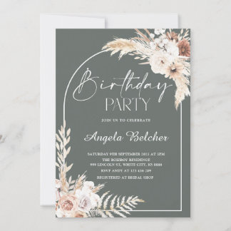 Pampas Grass Geburtstagsparty Einladung