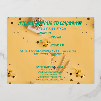 Pampas Grass Geburtstagsparty Einladung, Folie Einladungspostkarte