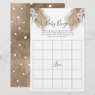 Pampas Grass Gender Reveal Party Baby Bingo Game
