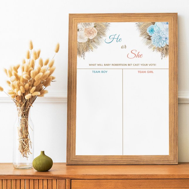 Pampas Grass Gender Reveal vermasselt Ihre Stimme Poster (Von Creator hochgeladen)