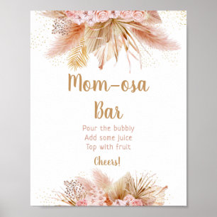 Pampas Grass Gold Floral Baby Dusche Mimosa Bar Poster