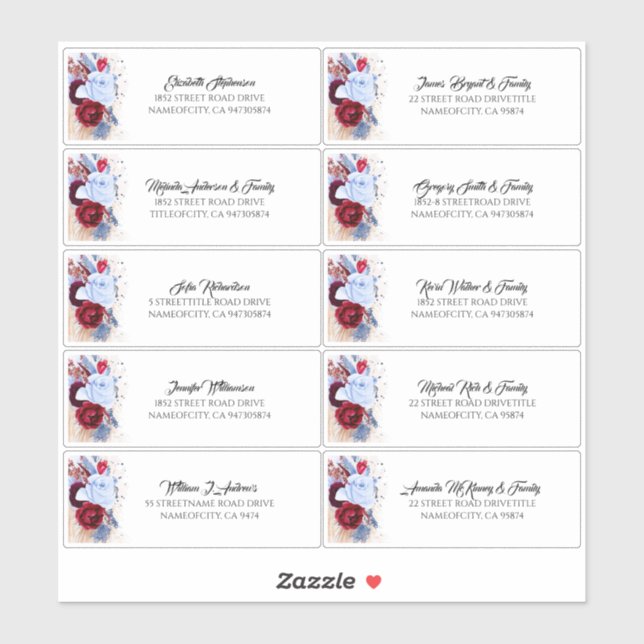 Pampas Grass Guest Names Address Labels (Blatt)