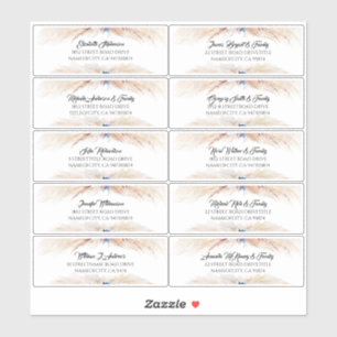 Pampas Grass Guest Names Address Labels