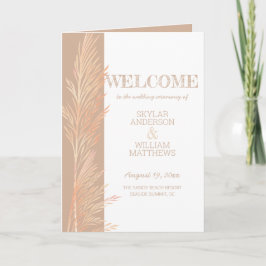 Pampas Grass Hochzeitfeier Neutral geflochten Programm