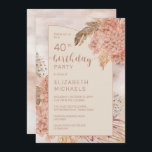 Pampas Grass Hydrangeas Blooms 40. Geburtstag Part Einladung<br><div class="desc">Erdreistes bohemianisches Wasserfarben getrocknete Hydrangeas,  Allium und Pampas Gras Blumenbläschen "40. Geburtstag Party" Frau Meilenstein Geburtstag Design. Composite Design von Holiday Hearts Designs (Rechte vorbehalten).</div>