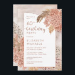 Pampas Grass Hydrangeas Blooms 60. Geburtstagspart Einladung<br><div class="desc">Erdreich bohemian wasserfarbe getrocknete Auberginen,  Allium und Pampas Gras Blütengras "60. Geburtstagsparty" Frau Meilenstein Geburtstag Design. Composite Design von Holiday Hearts Designs (Rechte vorbehalten).</div>
