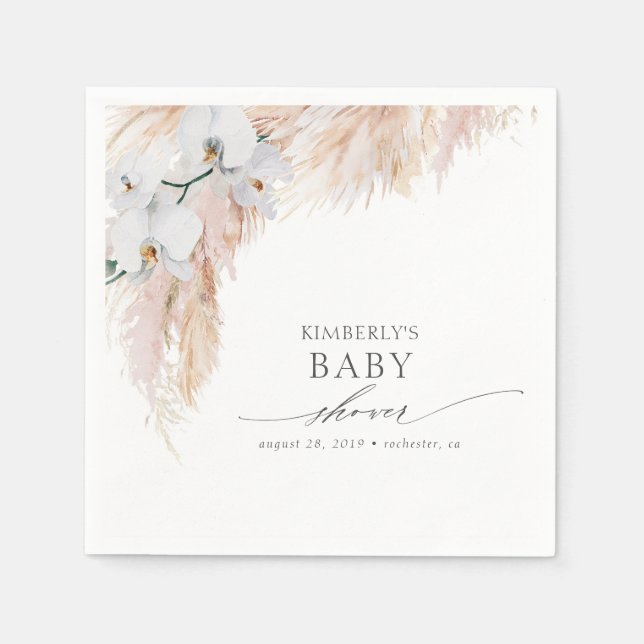 Pampas Grass Kinderdusche / Brautparty Tropical Serviette (Vorderseite)