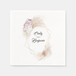 Pampas Grass King Protea Blumenzeremonie Serviette
