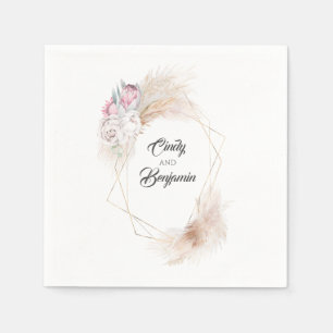 Pampas Grass King Protea Blumenzeremonie Serviette
