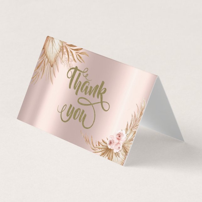 Pampas Grass Luxury Rose Gold Visitenkarten (Vorderseite)