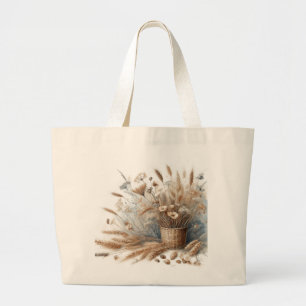 Pampas Grass Modern Boho Floral für Herbst & Herbs Jumbo Stoffbeutel