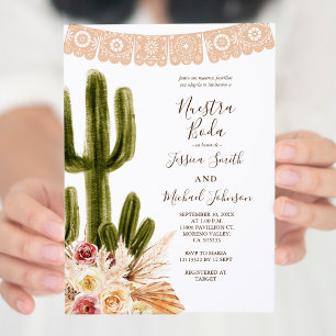 Pampas Grass Mute Tones Nuestra Boda Einladung