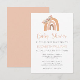 Pampas Grass Pastel Pink Rainbow Baby Shower Invit Einladung