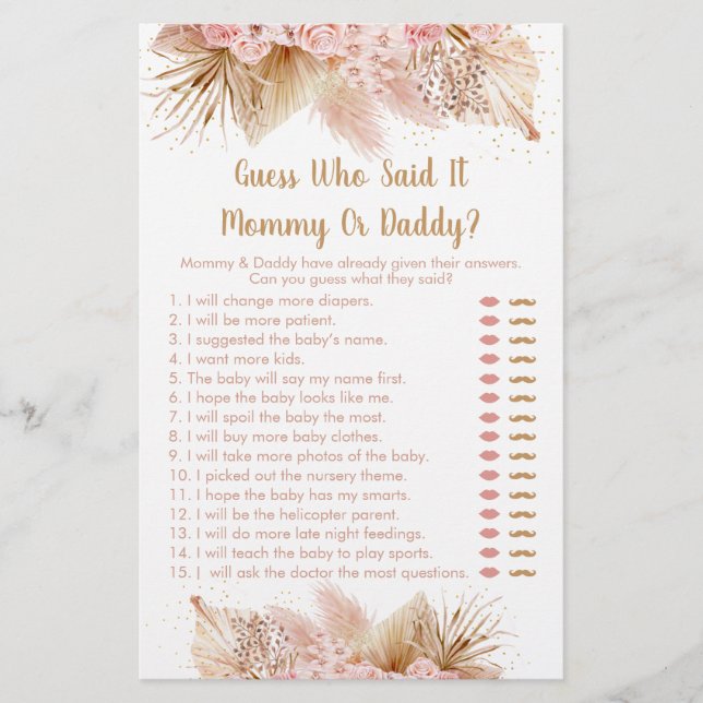 Pampas Grass Pink Blumenräson, die sagte, es Spiel (Vorderseite)