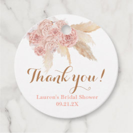 Pampas Grass Pink Boho Brautparty Gefälligkeitstag Geschenkanhänger
