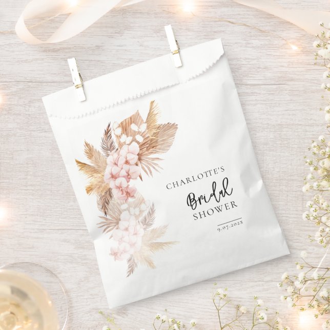 Pampas Grass Pink Brautparty Geschenktütchen (Ausgeschnitten)