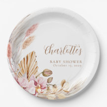 Pampas Grass Pink Brown Floral | Babydusche