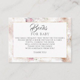 Pampas Grass Pink Floral Baby Books Request Visitenkarte