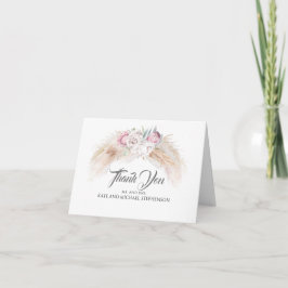 Pampas Grass Pink King Protea Wedding Vielen Dank Dankeskarte