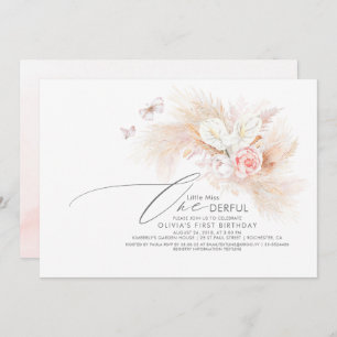 Pampas Grass Pink Little Miss Onederday Einladung