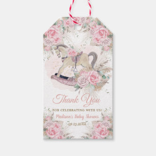 Pampas Grass Pink Rocking Horse Kinderdusche Geschenkanhänger