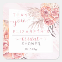 Pampas Grass | Pink Roses Brautparty Vielen Dank