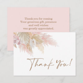 Pampas Grass pink vielen Dank Mitteilungskarte
