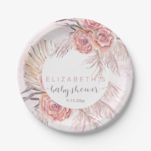 Pampas Grass  Rosa Rose Blooms Girl Baby Shooter Pappteller
