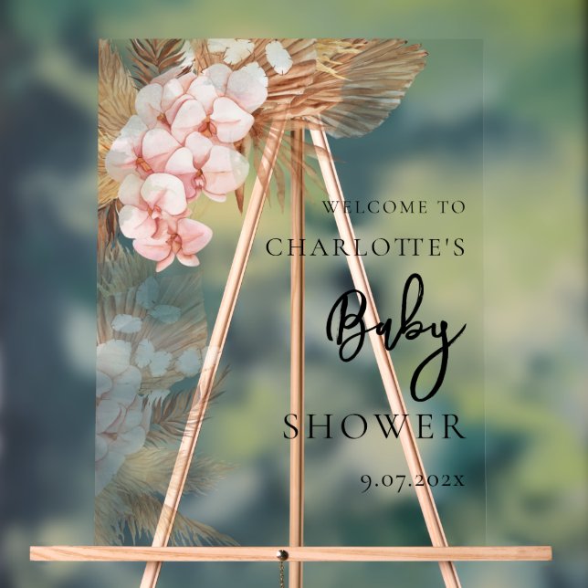 Pampas Grass rose Baby shower Floral Accueil (Neutre)