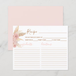 Pampas Grass rose Boho Chic Recette Carte