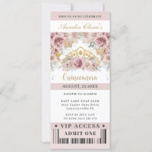 Pampas Grass Rose Quinceañera Sweet 16 VIP Ticket