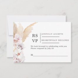 Pampas Grass RSVP mariage insérer carte
