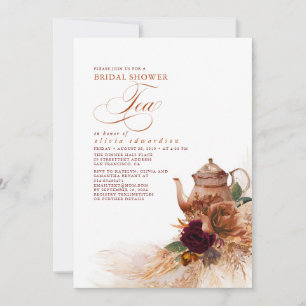 Pampas Grass Rust Terracotta Brautparty Tee Einladung