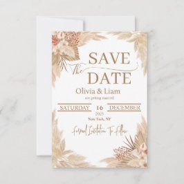 Pampas Grass Save the Date Einladung Hochzeit