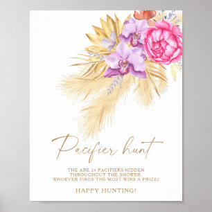 Pampas grass - Schnuller jagen Baby-Dusche Poster