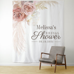 Pampas Grass Tan Bridal Shower Wandteppich