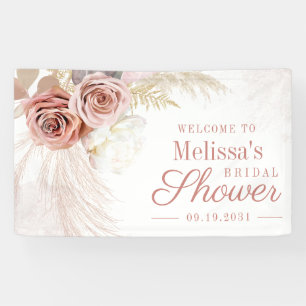 Pampas Grass Tan Drives Palms Brautparty Willkomme Banner