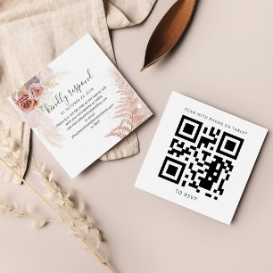 Pampas Grass Tan QR Code Site Mariage RSVP