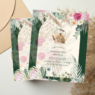 Pampas Grass TEA PARTY Brautparty Mittagessen Flyer