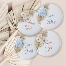 Pampas Grass Team Girl Abstimmung Geschlecht offen Button