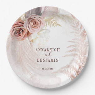 Pampas Grass Terracotta Boho Wedding Pappteller