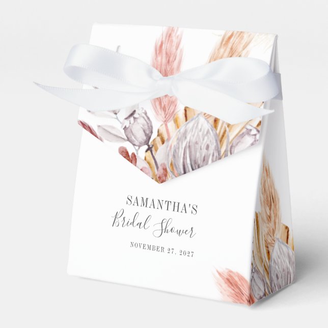 Pampas Grass Terracotta Botanisches Brautparty Geschenkschachtel (Vorderseite)