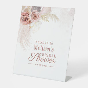 Pampas Grass Terracotta Brautparty Willkommen Sockelschild